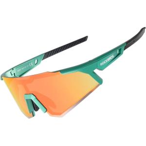 ROCKBROS Polarized Sunglasses for Men Women UV Protection Cycling Sunglasses Sport Glasses(Green Yellow)