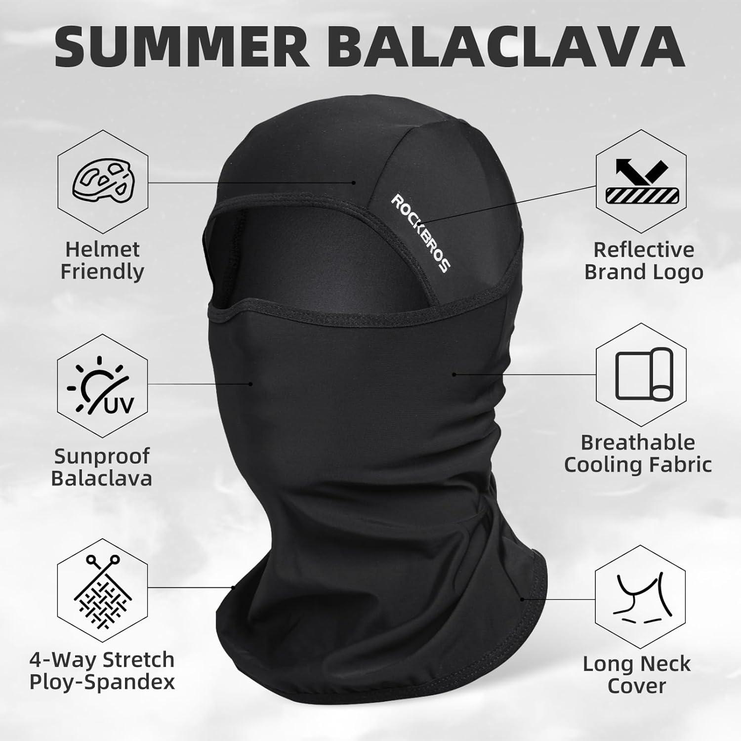 imageROCKBROS Cooling Balaclava Face Mask with Glasses Holes Summer Shiesty Mask for Men WomenBlack