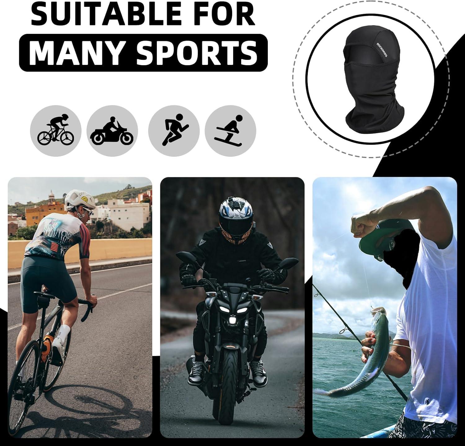 imageROCKBROS Cooling Balaclava Face Mask with Glasses Holes Summer Shiesty Mask for Men WomenBlack