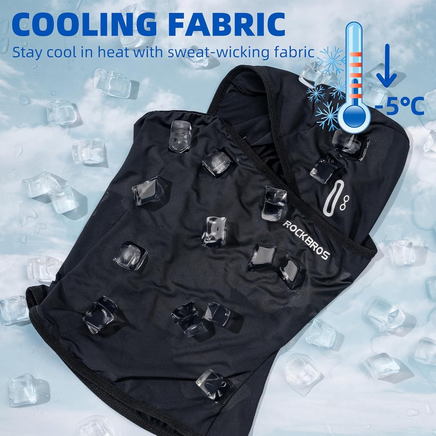 imageROCKBROS Cooling Balaclava Face Mask with Glasses Holes Summer Shiesty Mask for Men WomenBlack With Glasses Holes