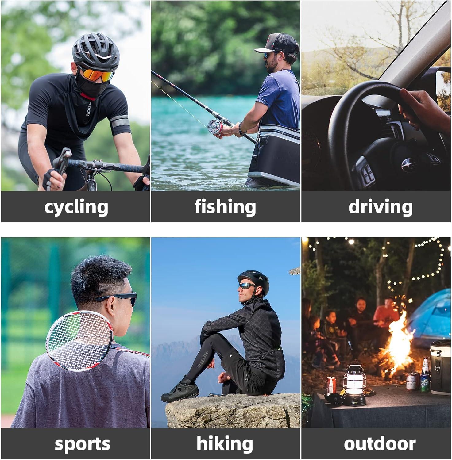 imageROCKBROS Cooling Neck Gaiter with Ear Loops Summer Face Coverings for Men Women Cycling Fishing MaskGrey