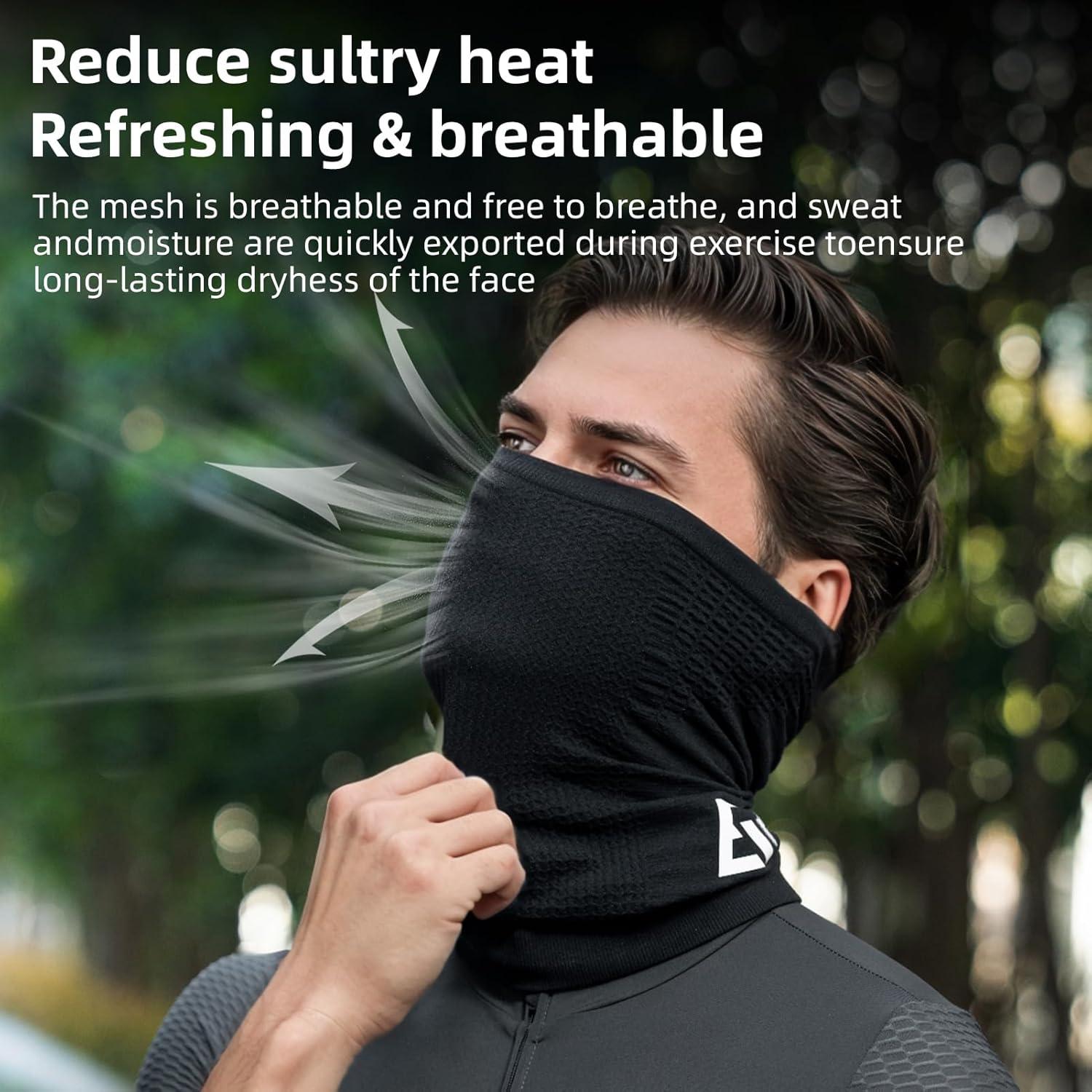 imageROCKBROS Neck Gaiter Mask Knitted Fabric UPF 50 Breathable amp UVProtective for Men Women AllSeason Moisture Wicking Cooling Cover Stay Focused on Your Sport