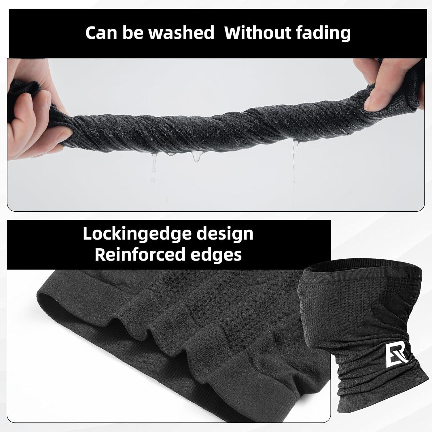 imageROCKBROS Neck Gaiter Mask Knitted Fabric UPF 50 Breathable amp UVProtective for Men Women AllSeason Moisture Wicking Cooling Cover Stay Focused on Your Sport
