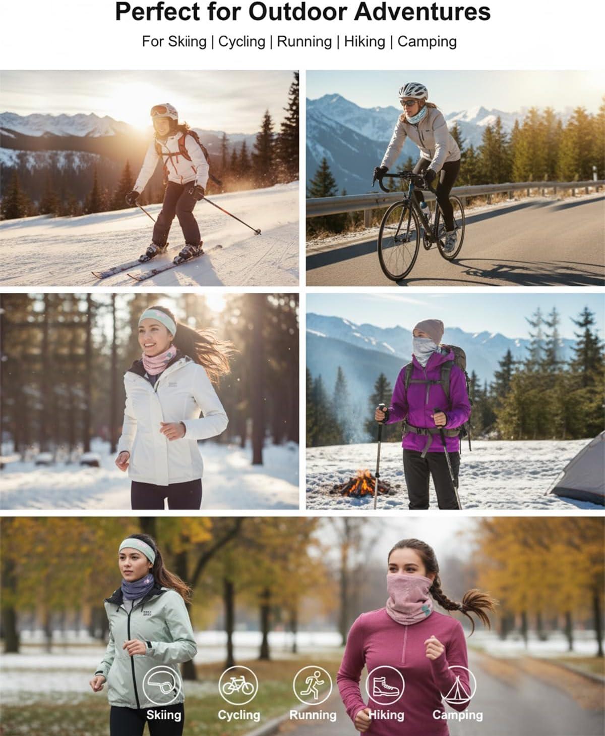 imageROCKBROS Neck Gaiter Women Winter Breathable Soft Fleece Neck Warmers Cover for Skiing Cycling RunningPurple