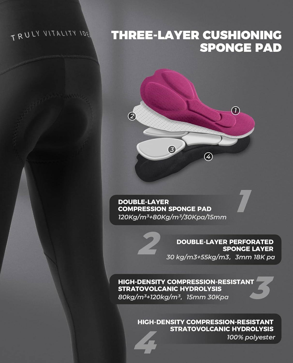 imageROCKBROS Womens Winter Cycling Pants Thermal Fleece Lined Windproof Reflective with Comfort Padding