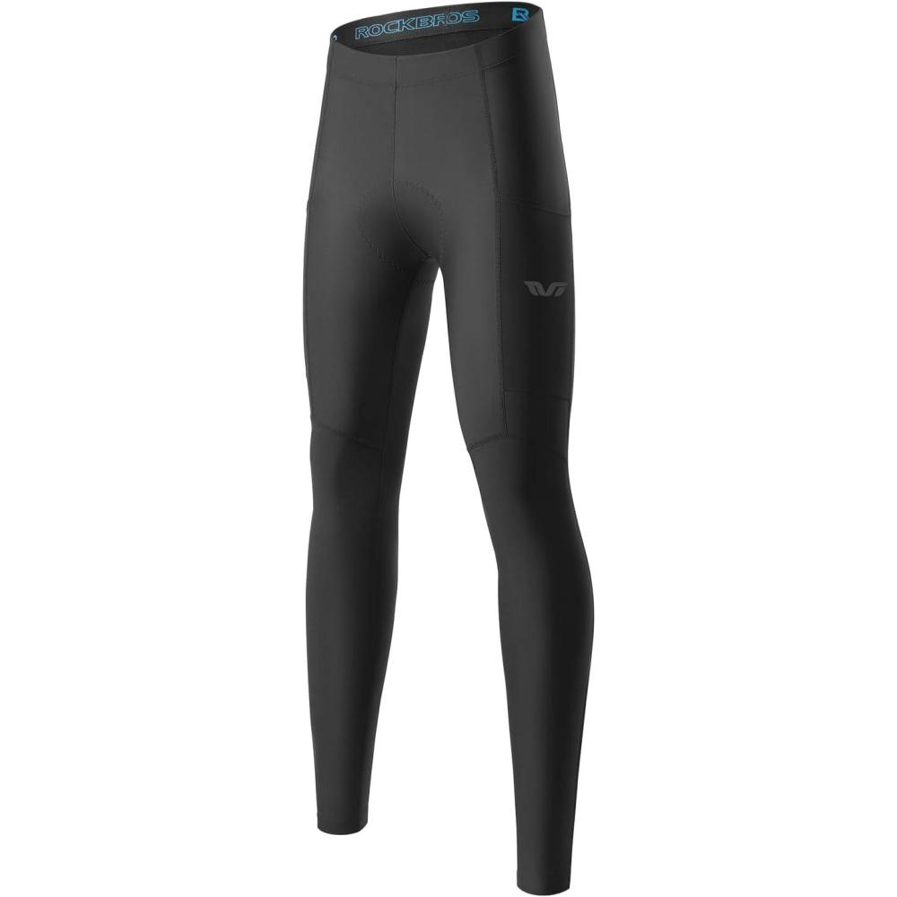 imageROCKBROS Womens Winter Cycling Pants Thermal Fleece Lined Windproof Reflective with Comfort Padding