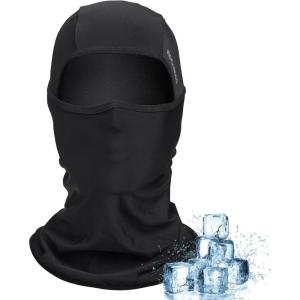 ROCKBROS Cooling Balaclava Face Mask with Glasses Holes Summer Shiesty Mask for Men Women(Black)