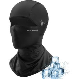 ROCKBROS Cooling Balaclava Face Mask with Glasses Holes Summer Shiesty Mask for Men Women(Black With Glasses Holes)