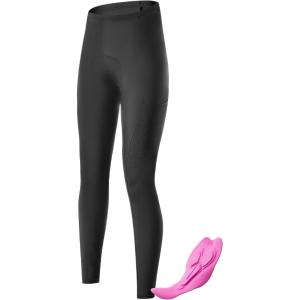 ROCKBROS Women’s Cycling Pants 3D Padded Bike Pants Elastic Waist Non-Slip Breathable Tights Pocket Mountain Road Bike