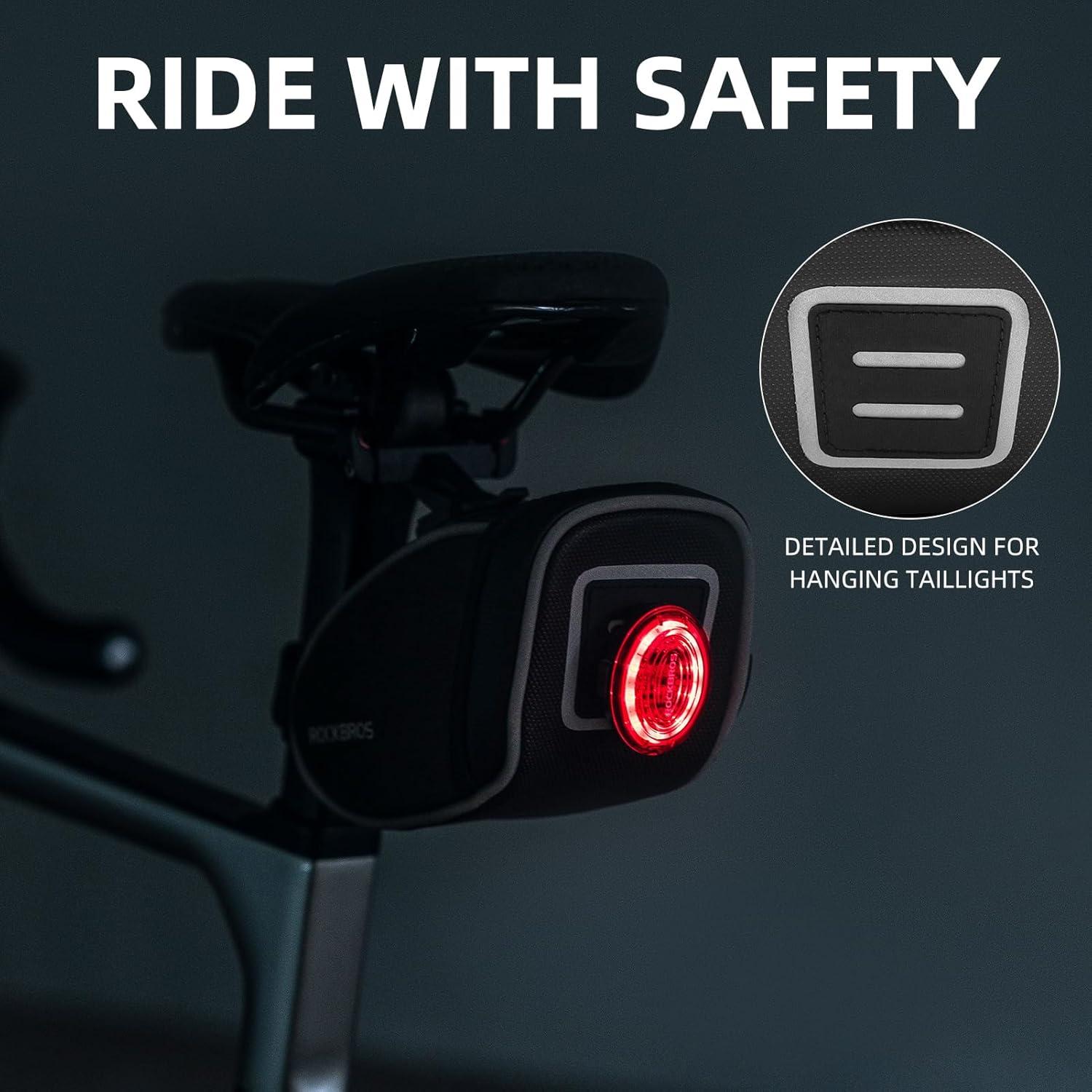 imageROCKBROS Bike Saddle Bag Seat Bag Lightweight Saddle Bag Cycling Bike Storage Bag Under Seat for Mountain Road Bike