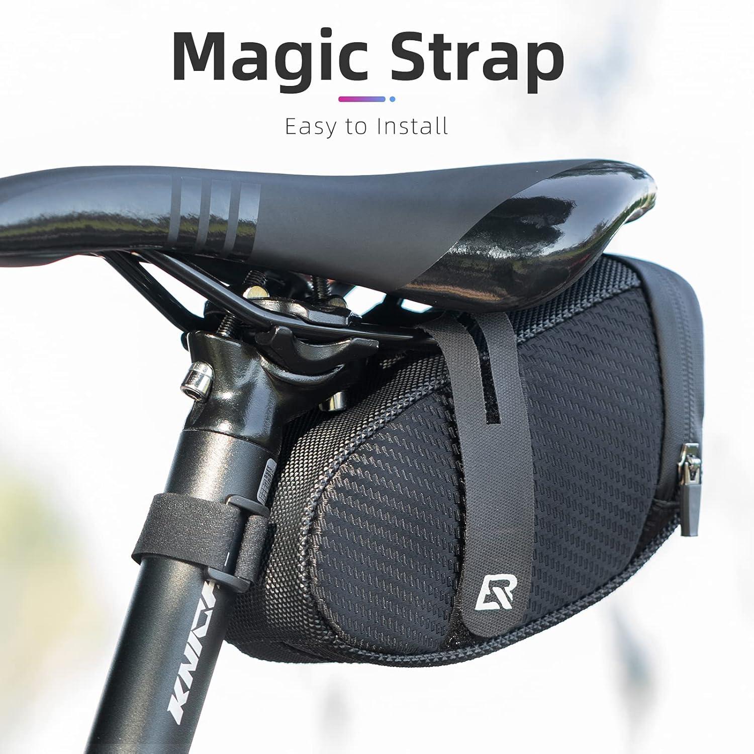 imageROCKBROS Bike Saddle Bag Bike Bag Under Seat Strapon Cycling Wedge Pack Bike Seat Storage Bag for Mountain Road Bikes 075L