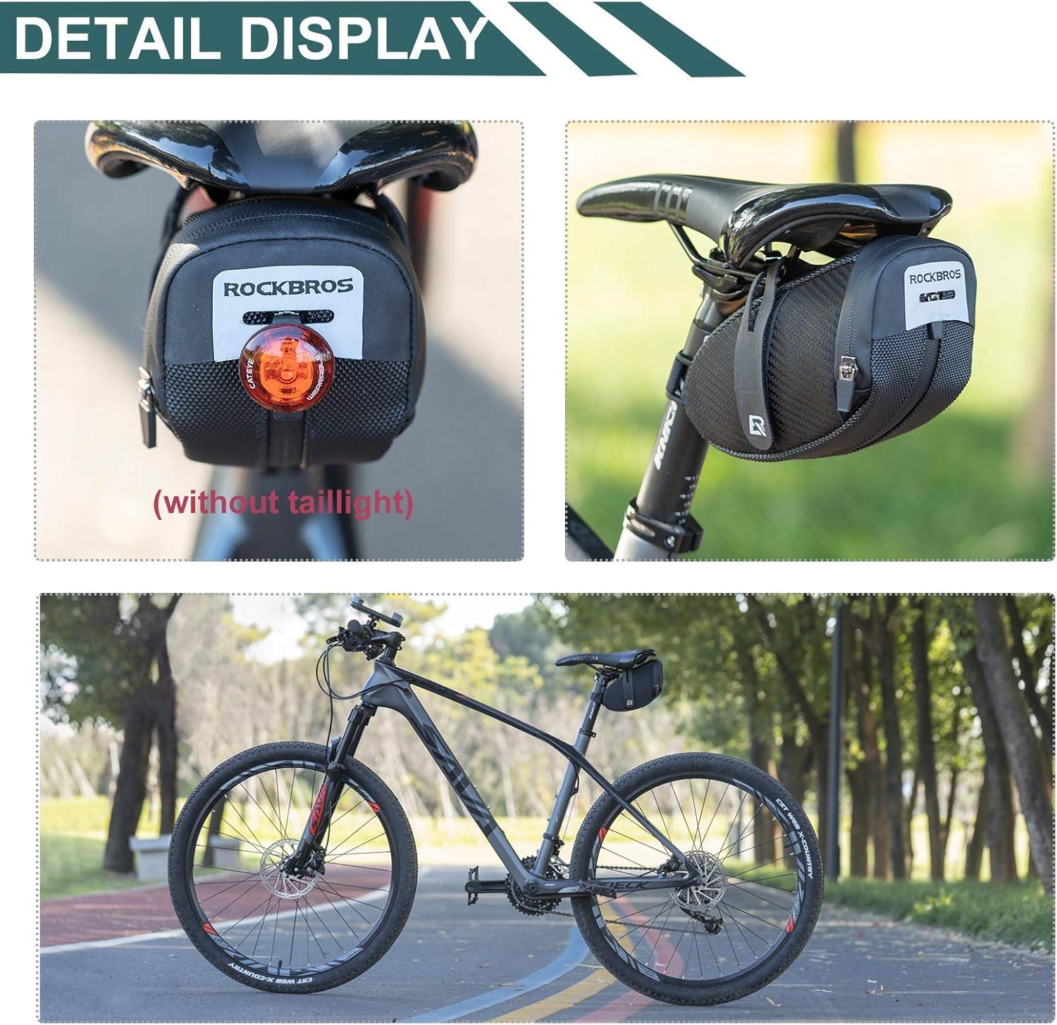 imageROCKBROS Bike Saddle Bag Bike Bag Under Seat Strapon Cycling Wedge Pack Bike Seat Storage Bag for Mountain Road Bikes 075L