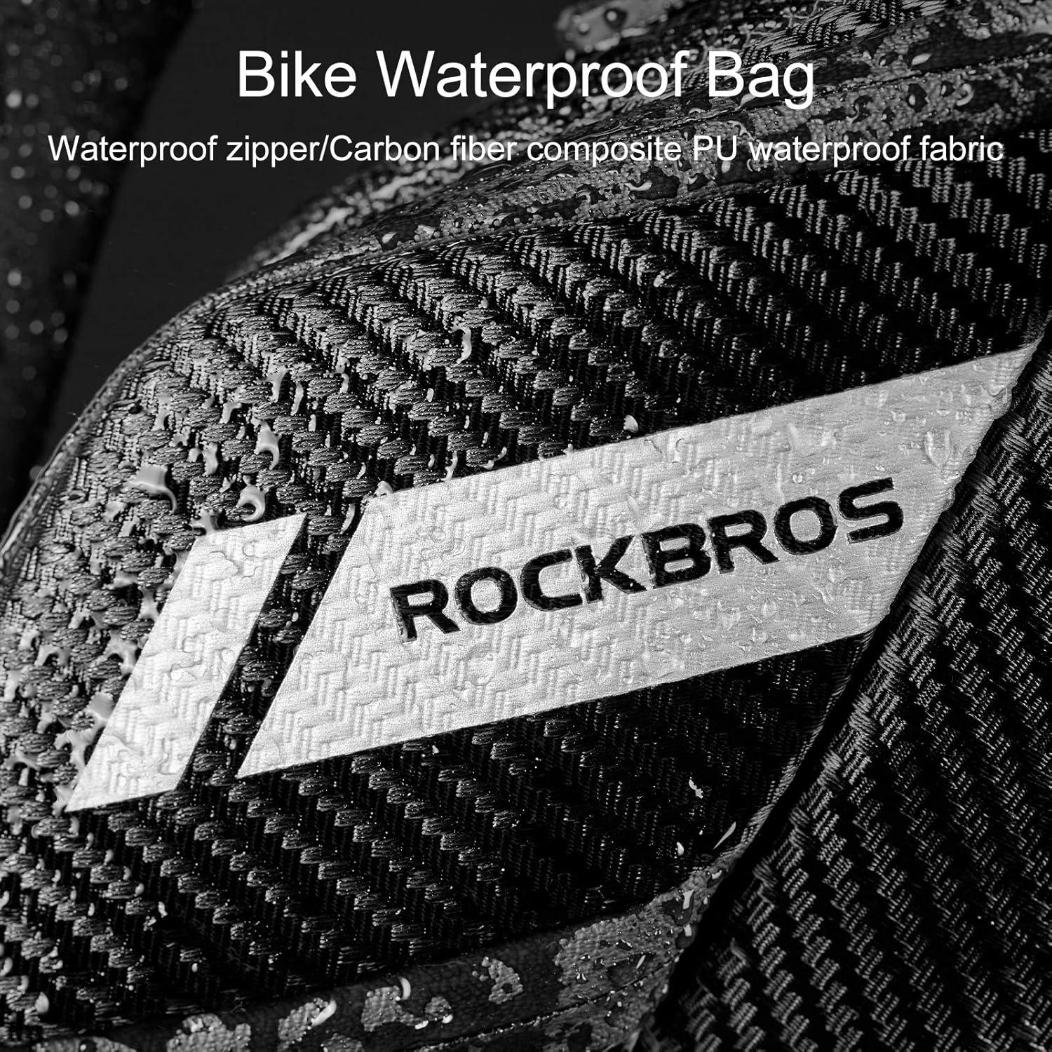 imageROCKBROS Bike Saddle Bag Bike Seat Bag with Water Bottle Holder Bicycle Bag Under Seat Waterproof for Road BikeBLACK1
