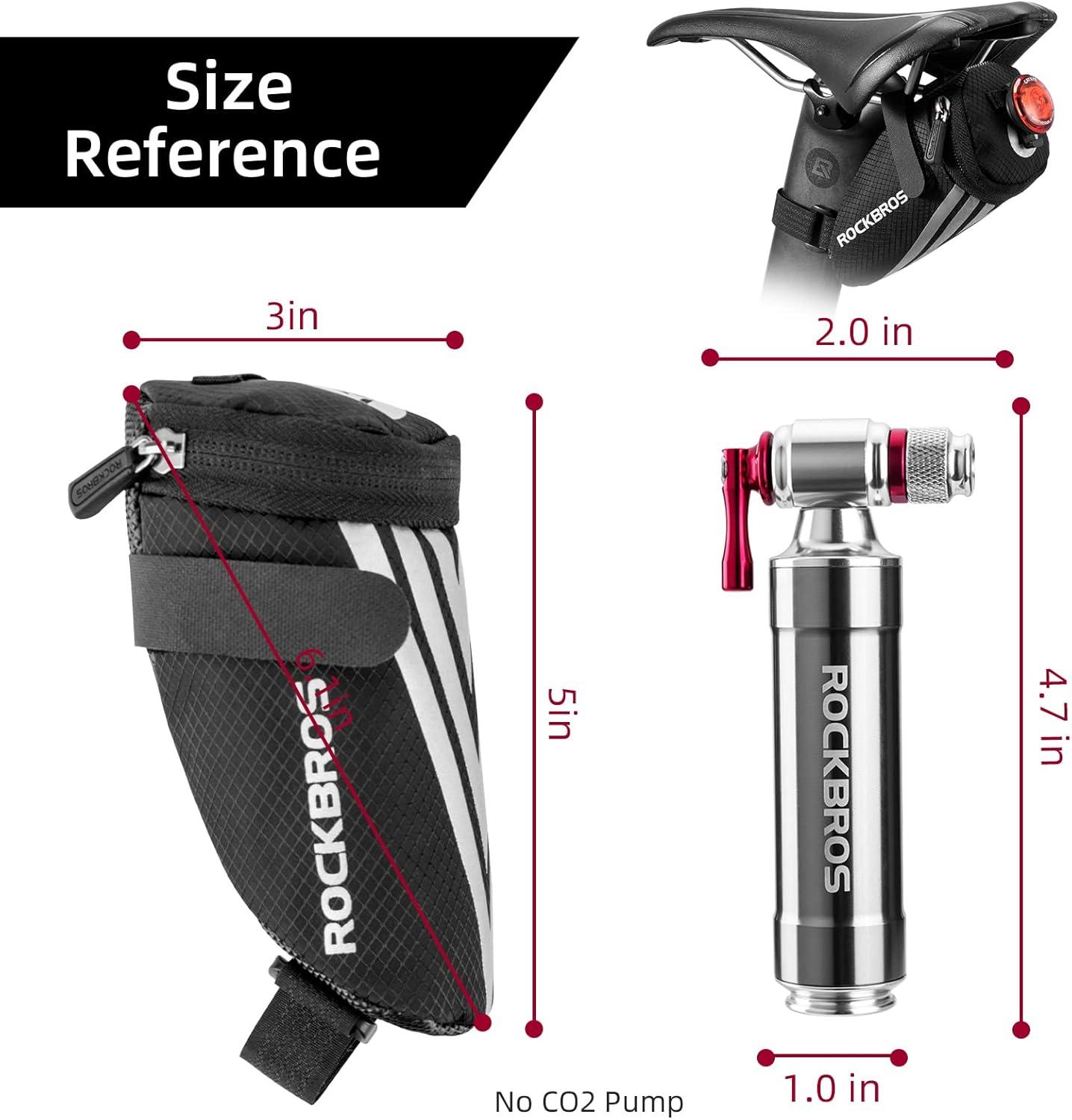 imageROCKBROS Bike Saddle Bag Small Seat Bag Bicycle Bag Under Seat Bike Accessories Storage Pouch Ultralight Cycling Wedge Pack for Road Mountain MTB Foldable Bike