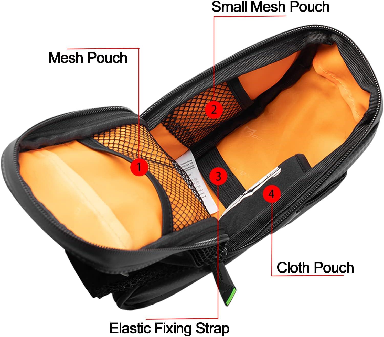 imageROCKBROS Bike Saddle Bags with Water Bottle Pouch Waterproof Bike Bags Under Seat Pack for Mountain Road Bike Saddle Bag Bicycles Storage Bag 16LBlack