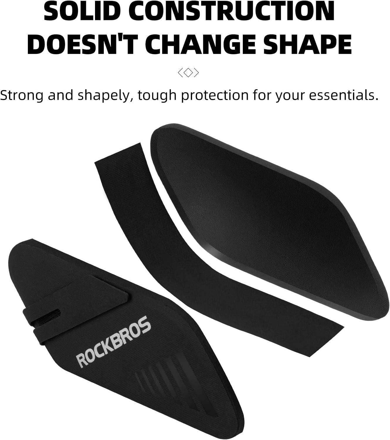 imageROCKBROS Bike Seat Bag Waterproof 06L Bike Seat Bag Frame Bag Lightweight Bike Saddele Bag Top Tube Bag Bike Accessories for Mountain MTB Road Foldable Bikes