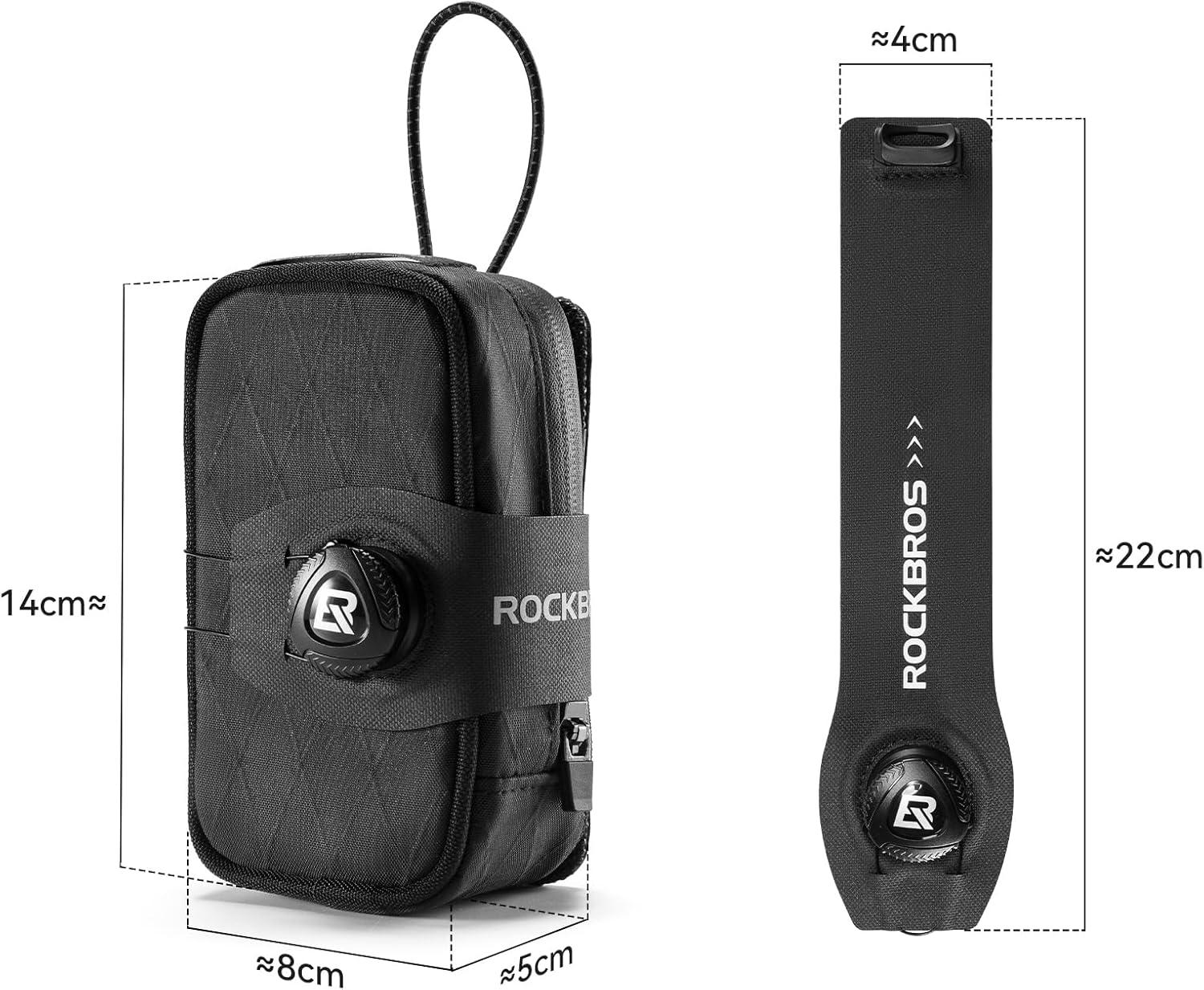 imageROCKBROS WaterResistant Bike Saddle Bag with Water Bottle Holder amp Taillight Hanger Large Capacity Rear Seat Pack for Road amp Mountain CyclingBlack