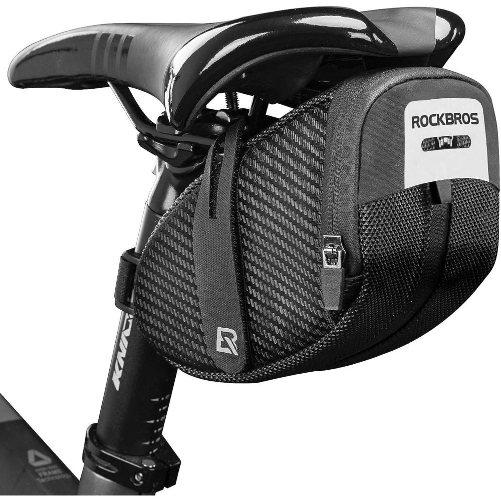 imageROCKBROS Bike Saddle Bag Bike Bag Under Seat Strapon Cycling Wedge Pack Bike Seat Storage Bag for Mountain Road Bikes 075L