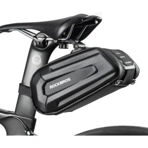 ROCKBROS Bicycle Saddle Bag Under Seat – 3D Hard Shell Bike Seat Bag With Silver Reflective Strip for Mountain Road Bikes, Quick Release 1.7L
