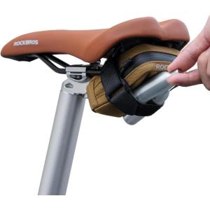 ROCKBROS Bike Saddle Bag – Small, Lightweight and Portable Under Seat Bag for Road Bikes(Brown)