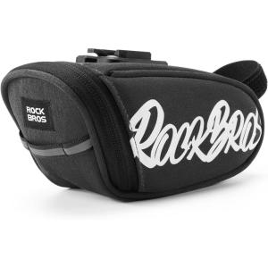 ROCKBROS Bike Saddle Bag, Lightweight 120g Bicycle Seat Bag with LED Light Hanging & Reflective Logo, Waterproof 3D Shell Bike Storage Bag for Road & Mountain Bikes,Black(Black)