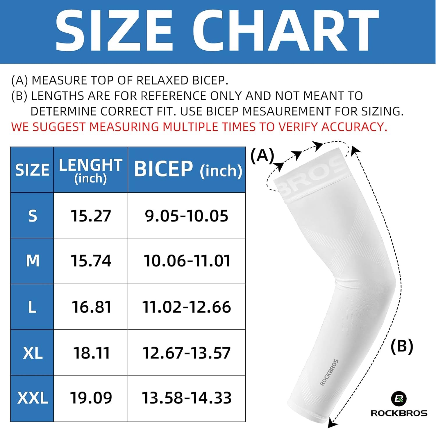 imageROCKBROS Arm Sleeves for Men Women UV Protection UPF 50 Cooling Sun Sleeves Tattoo CoverWhite