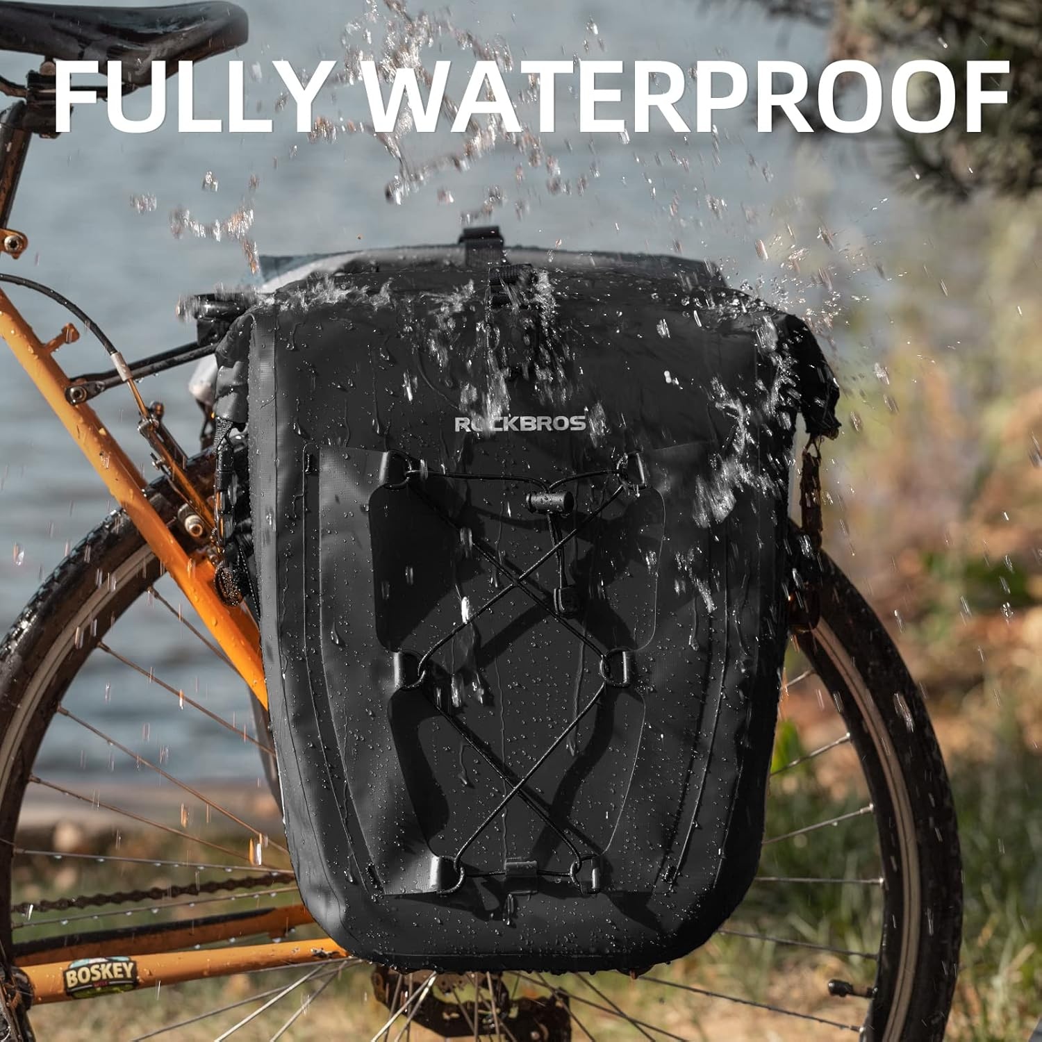 imageROCKBROS Bike Panniers Waterproof Bike Rear Rack Bag Max 30L Large Capacity Bike Rear Panniers for Cycling Traveling Commuting 2 PackBlack1