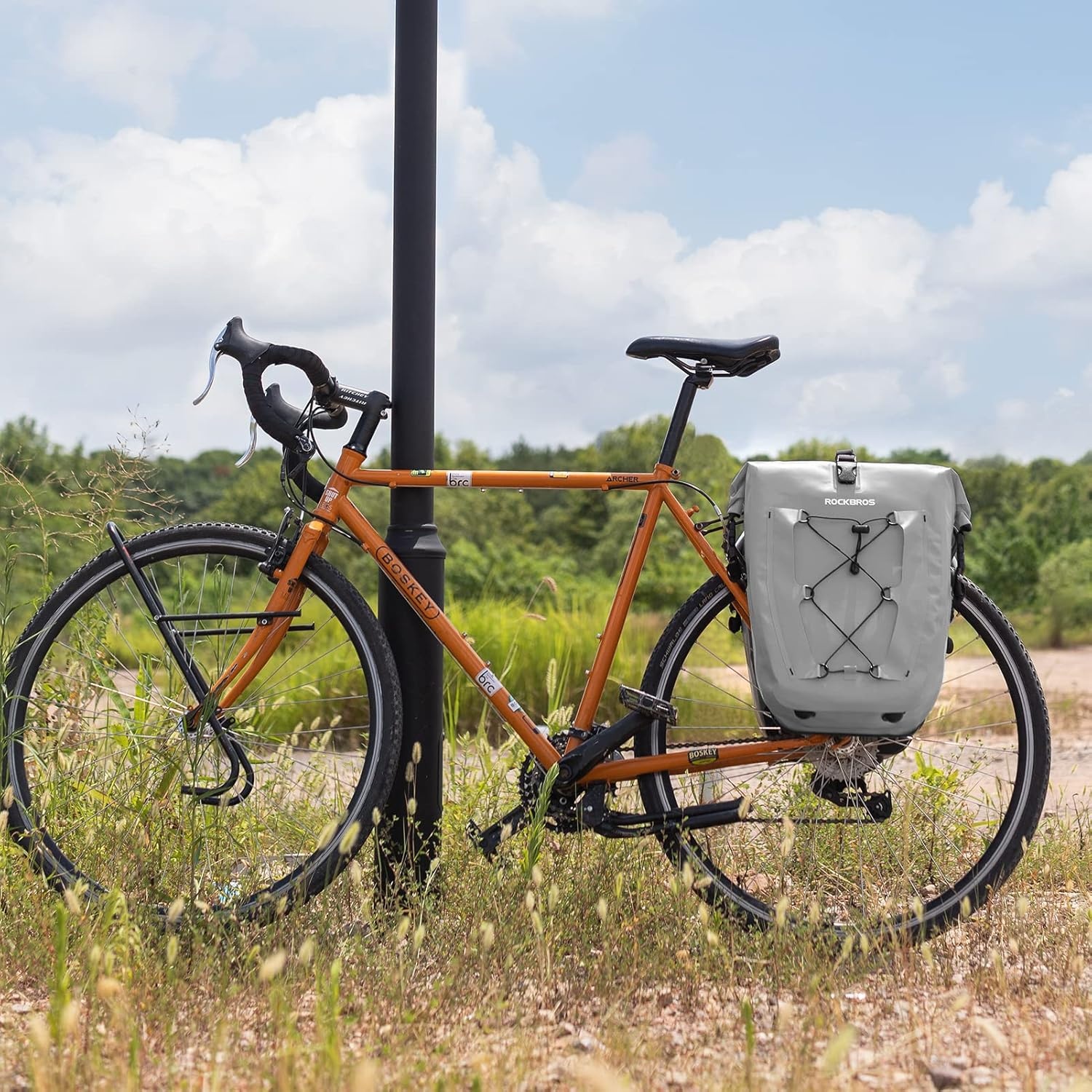 imageROCKBROS Bike Panniers Waterproof Bike Rear Rack Bag Max 30L Large Capacity Bike Rear Panniers for Cycling Traveling Commuting 2 PackGrey2