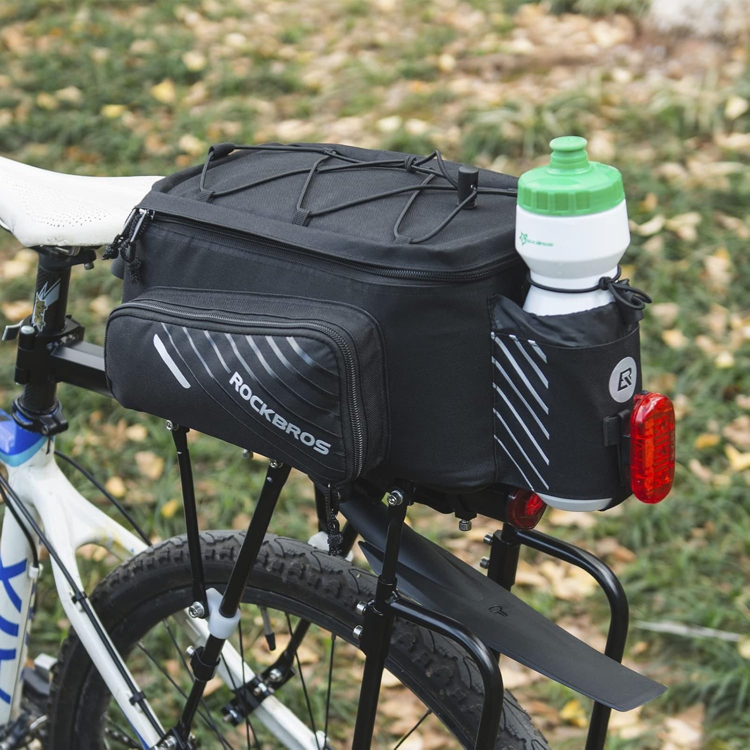 imageROCKBROS Bike Rack Bag Bicycle Bag Trunk Rear Rack Bag Bike Panniers Bike Accessories Basket Storage Luggage Saddle Shoulder Bag 13L for E bike Bicycle With Rain Cover Biking Accessories Gear