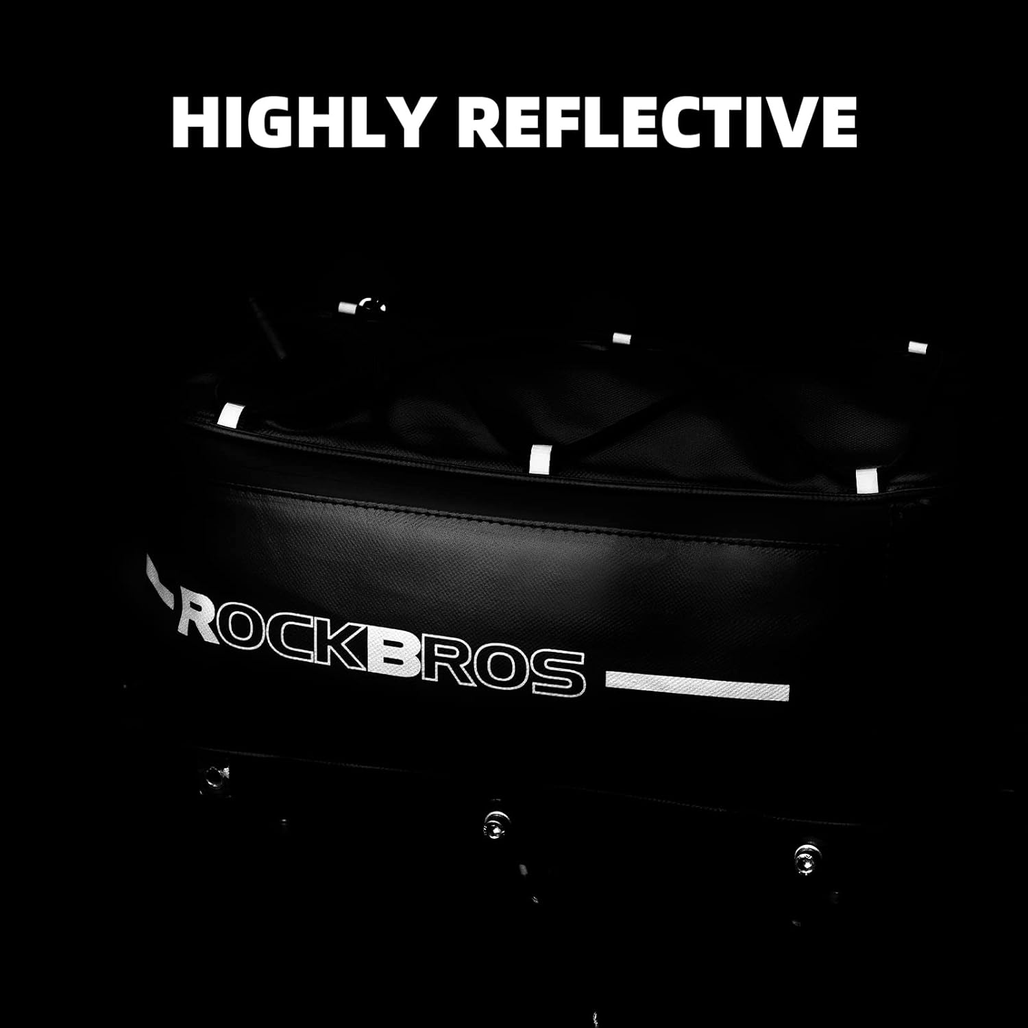 imageROCKBROS Bike Rack Bag Bike Trunk Bag Rear Bike Rack Bag for Travel with Rain Cover amp Reflective Stripes 6LBlack6L