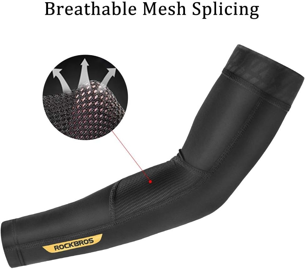 imageROCKBROS Sun Protection Arm Sleeves Cooling Running Golf Fishing Cycling Arm SleevesBlack2