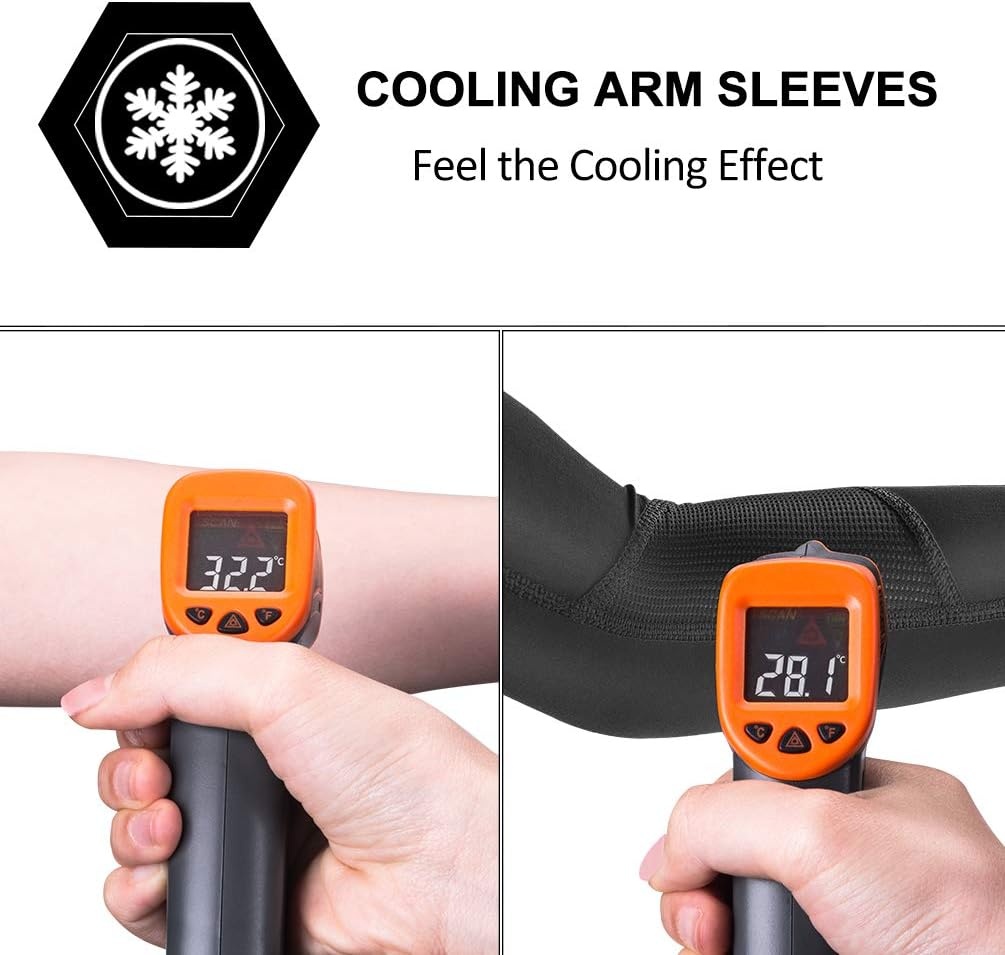 imageROCKBROS Sun Protection Arm Sleeves Cooling Running Golf Fishing Cycling Arm SleevesBlack2