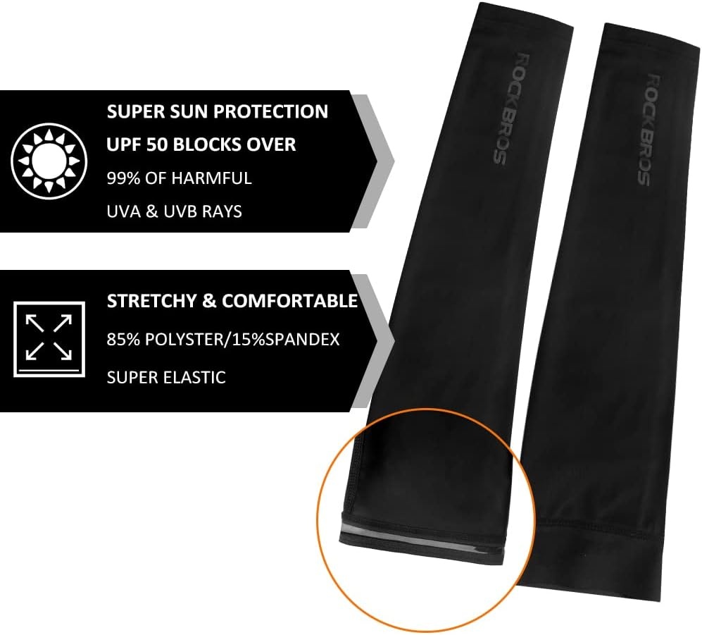 imageROCKBROS Sun Protection Arm Sleeves Cooling Running Golf Fishing Cycling Arm SleevesBlack4