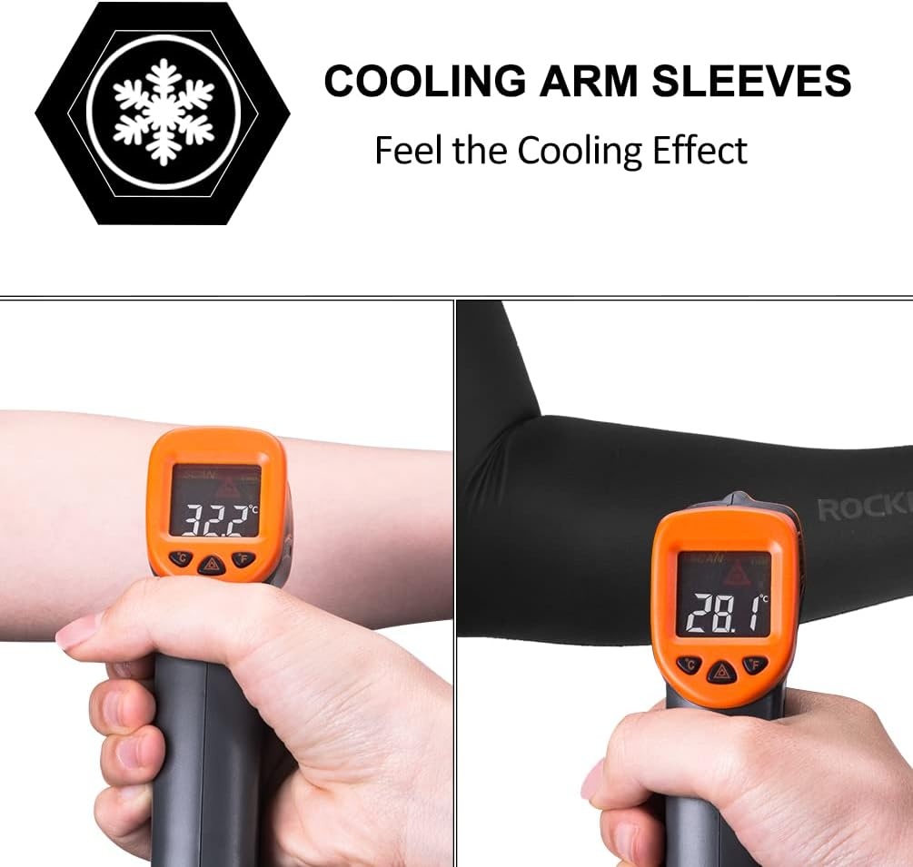 imageROCKBROS Sun Protection Arm Sleeves Cooling Running Golf Fishing Cycling Arm SleevesBlack4