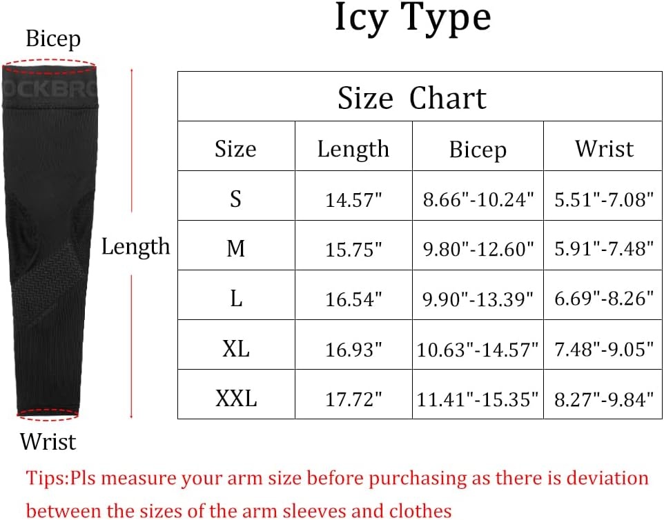 imageROCKBROS Sun Protection Arm Sleeves Cooling Running Golf Fishing Cycling Arm SleevesBlack5