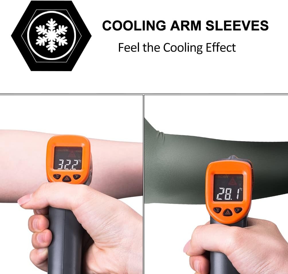 imageROCKBROS Sun Protection Arm Sleeves Cooling Running Golf Fishing Cycling Arm SleevesBlack7