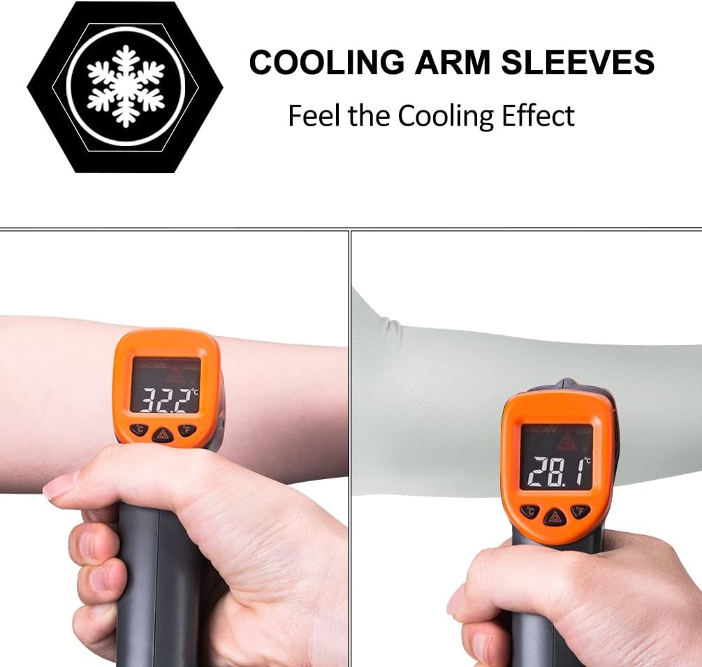 imageROCKBROS Sun Protection Arm Sleeves Cooling Running Golf Fishing Cycling Arm SleevesGrey2