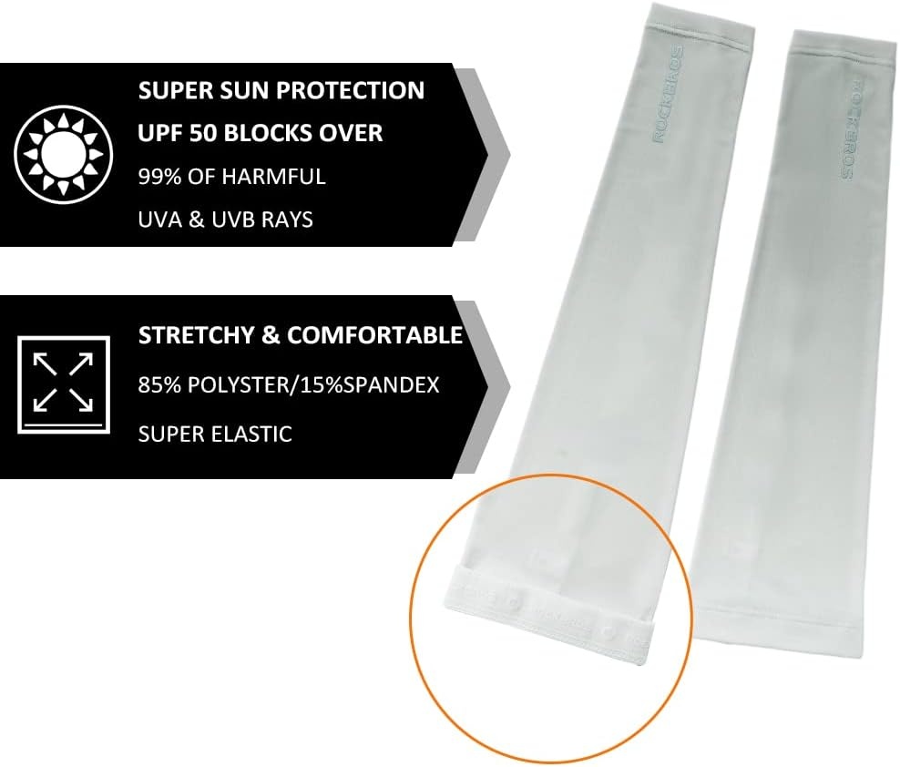 imageROCKBROS Sun Protection Arm Sleeves Cooling Running Golf Fishing Cycling Arm SleevesGrey2