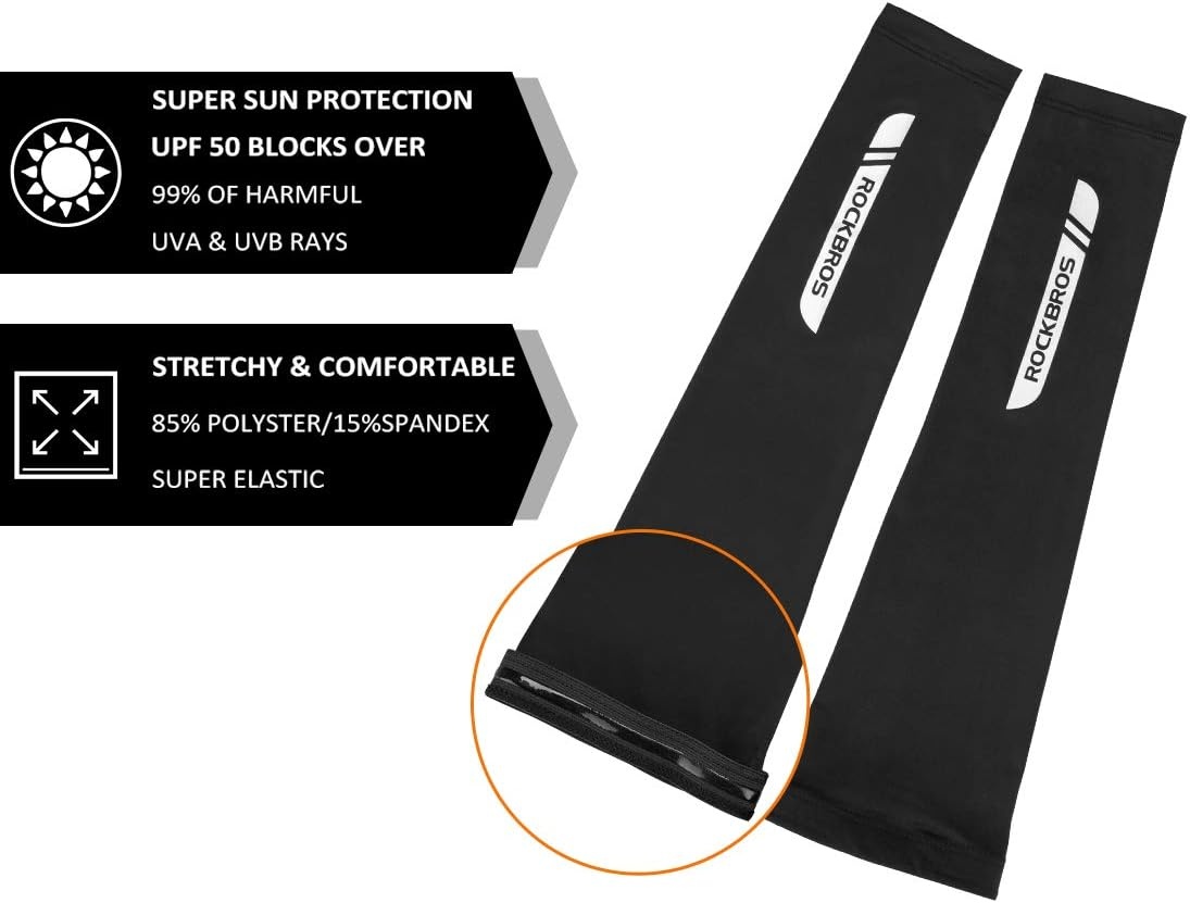 imageROCKBROS Sun Protection Arm Sleeves Cooling Running Golf Fishing Cycling Arm SleevesWhite3