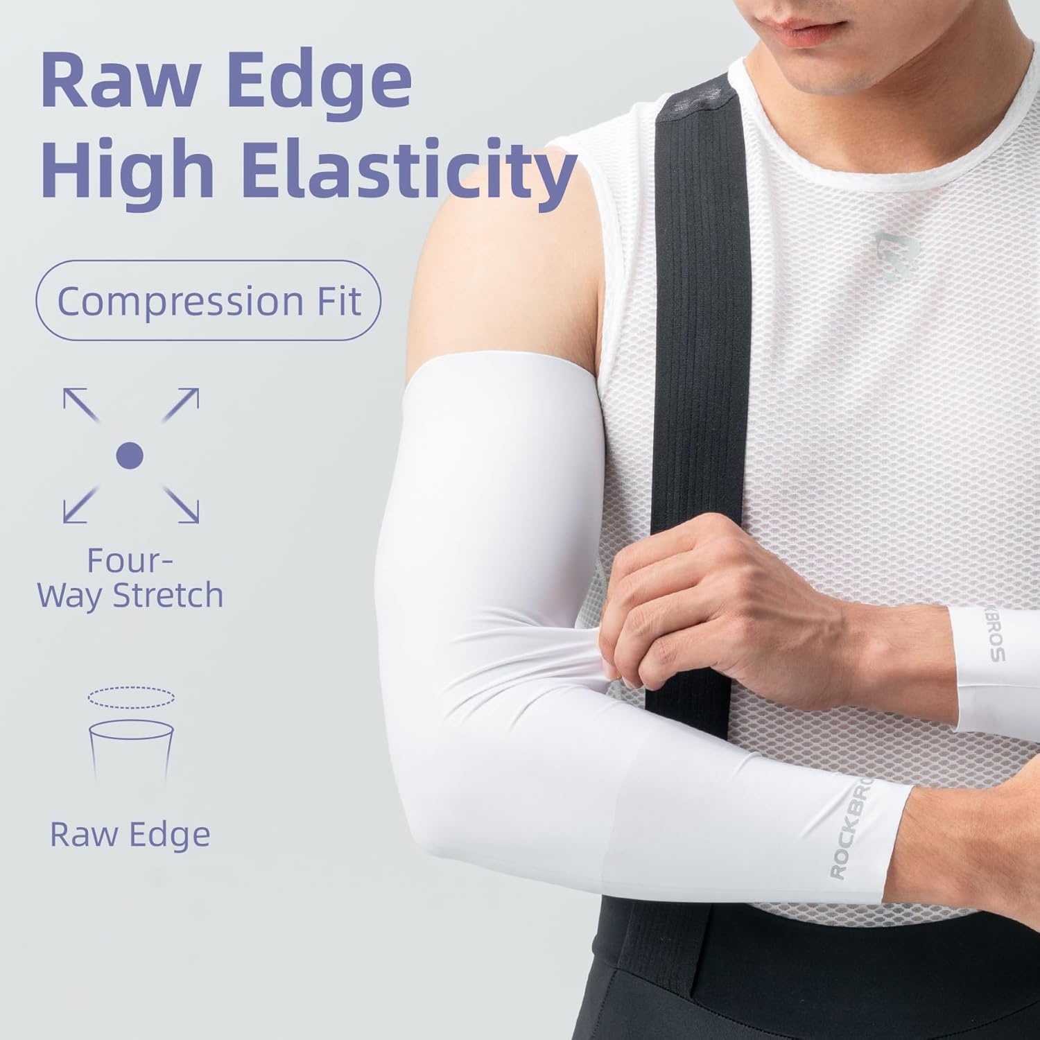 imageROCKBROS UV Sun Protection Compression Cycling Fishing Arm Sleeve for Men Women Youth Kids Basketball Shooting SleevesPurplexl