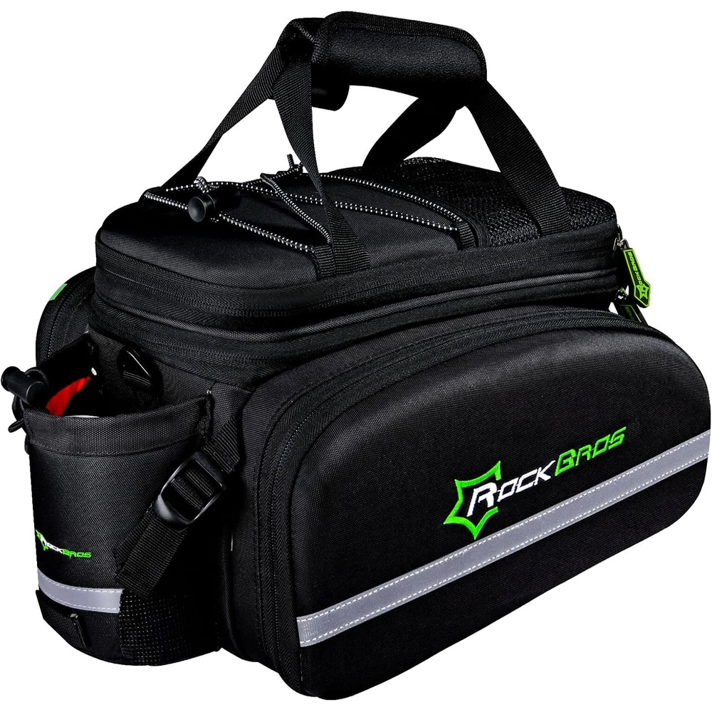 imageROCKBROS Bike Trunk Bag 17L45L Bike Rear Rack Bag WaterproofBlack Grey