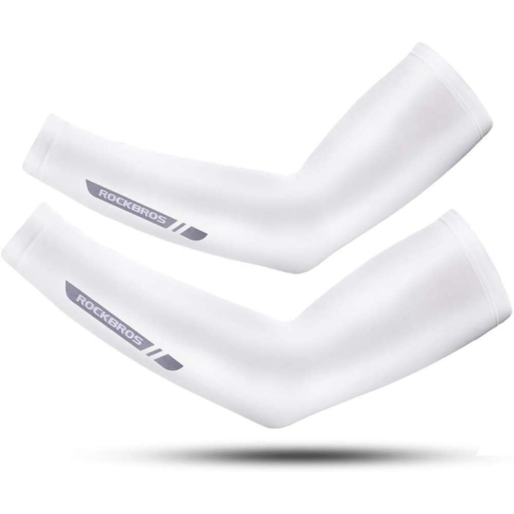 imageROCKBROS Sun Protection Arm Sleeves Cooling Running Golf Fishing Cycling Arm SleevesWhite3