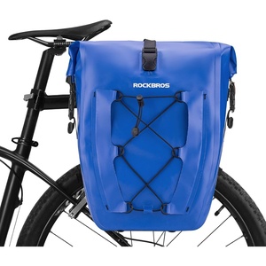 ROCKBROS Bike Panniers Waterproof Bike Rear Rack Bag Max 30L Large Capacity Bike Rear Panniers for Cycling Traveling Commuting 2 Pack(Blue*1)