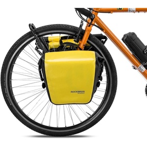 ROCKBROS Front Roller Panniers Bag Front Rack Bike Bag Sturdy Shelf Package with Carrying Handle & Free Shoulder Strap for Touring Picnic Commuting 1 Pair(Yellow*2)