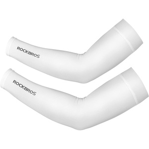 ROCKBROS Sun Protection Arm Sleeves Cooling Running Golf Fishing Cycling Arm Sleeves(White4)