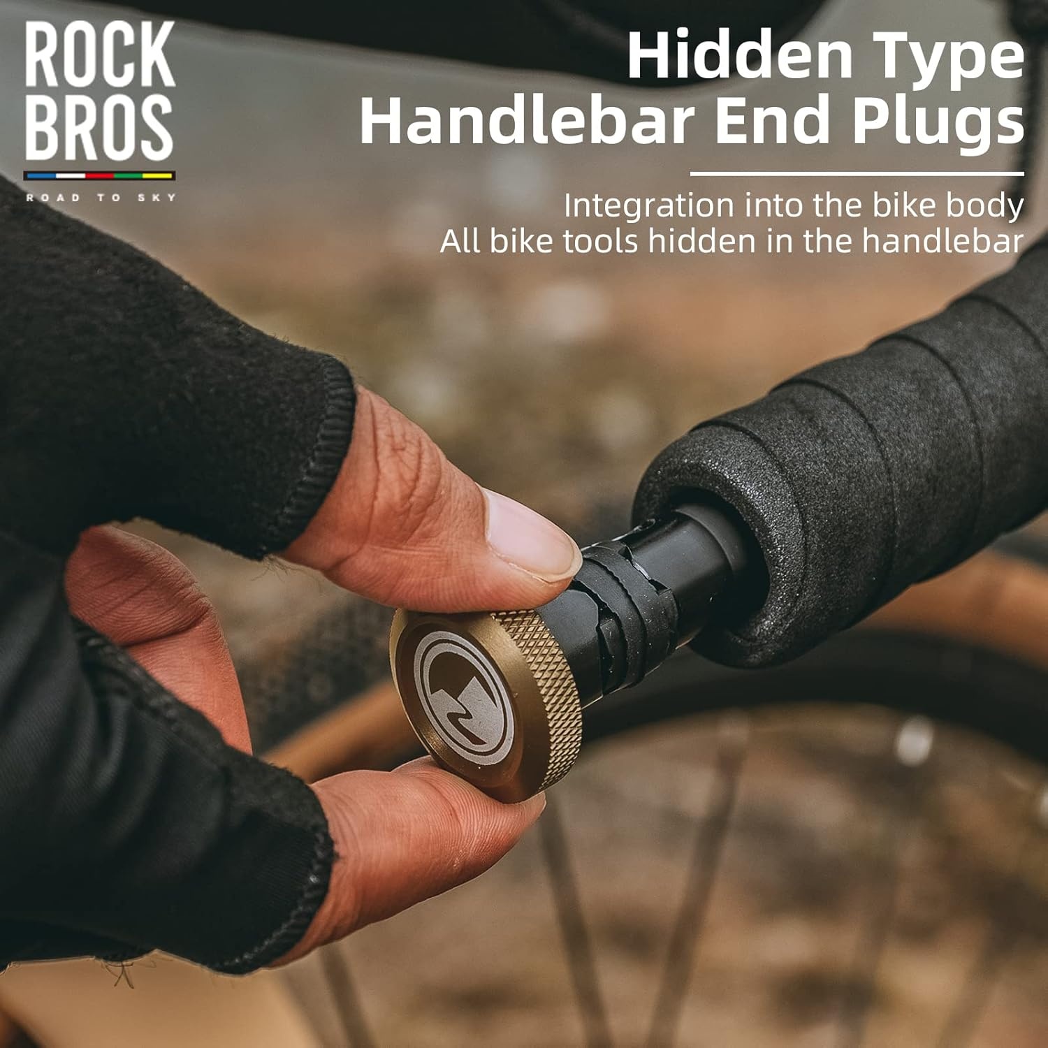 image:imageROCKBROS Bike Multitool Repair Tool Set Includes Chain Tool Torx T25 Hex 345mm Allen Wrench Set Aluminum Handlebar End Plugs for RoadMountain Bikes