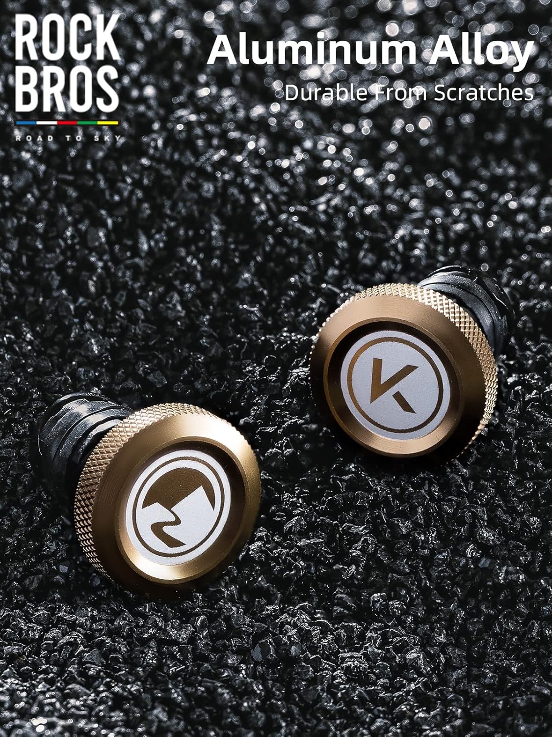 image:imageROCKBROS Handlebar End Plugs Expanding Aluminum and Adjustable Handlebar Bike Bar Ends for Road Mountain BMX MTB Bicycle 2 Set Plug or Cap for Bike Bars