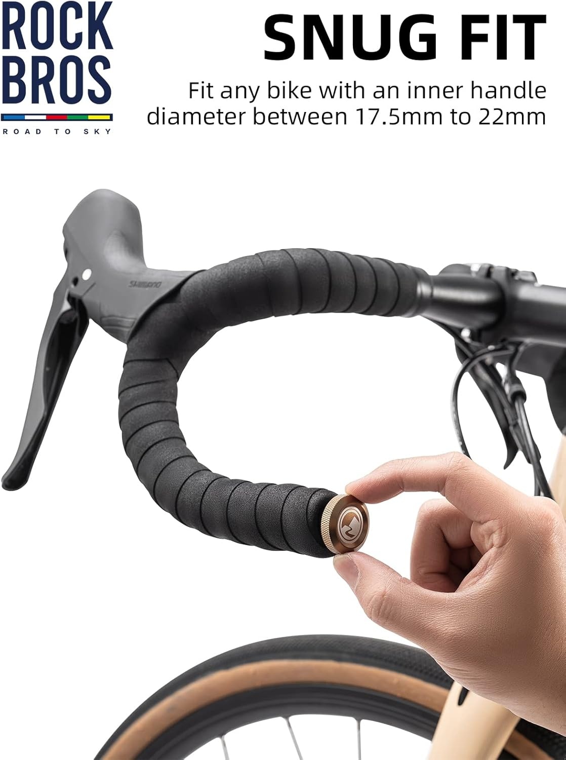 image:imageROCKBROS Handlebar End Plugs Expanding Aluminum and Adjustable Handlebar Bike Bar Ends for Road Mountain BMX MTB Bicycle 2 Set Plug or Cap for Bike Bars