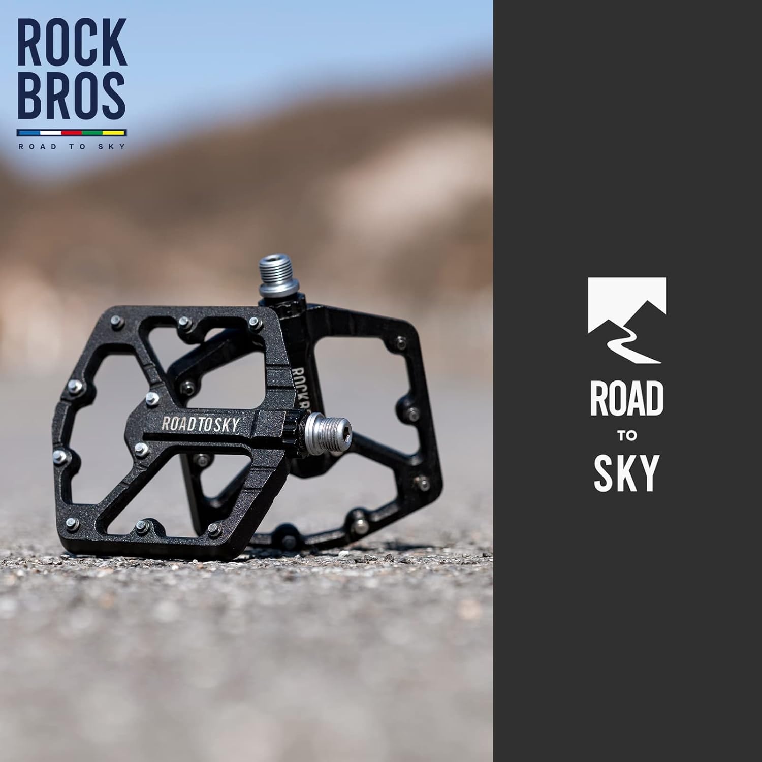 image:imageROCKBROS Mountain Bike Pedals MTB Pedals Flat Bike Pedals Sealed Bearing NonSlip Bicycle Platform Pedals Aluminum Alloy 916 for BMX Road Bike