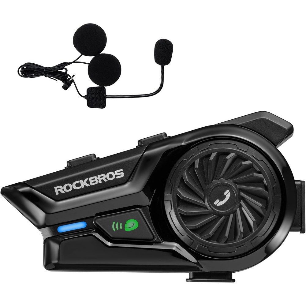 imageROCKBROS Bike Motorcycle Helmet Bluetooth Headset R1 Versatile Helmet Fit2Way Bluetooth Communication System for Skiing Snowboarding MTB and Outdoor Cycling Helmet Activities
